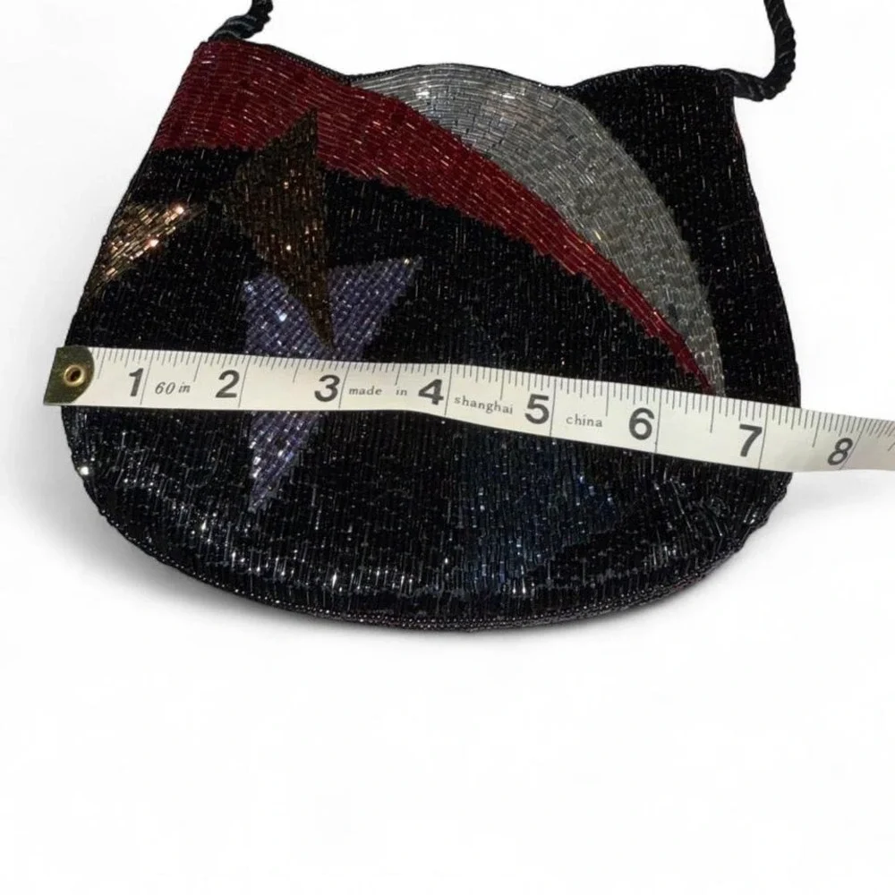 VINTAGE COLORFUL GEOMETRIC‎ BEADED SPARKING PURSE FORMAL NIGHTLIFE RETRO DRESSY